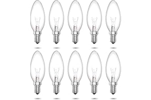 DoRight 10X E14 Żarówka halogenowa 60W, ściemnialna E14 SES Klasyczna przezroczysta żarówka świecowa 230V C35 Mała śruba Żarówki żyrandolowe Ciepła biel 2400-2600K do sufitu, żyrandola