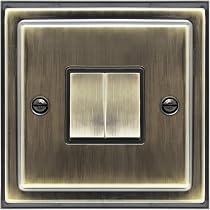 Curved Antique Brass 1 Gang 2 Way LED 100W Trailing Edge Dimmer Light Switch Se Home 80558176