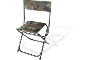 SteelMule Silla Camping Plegable Ligera de Pesca y Camping con Respaldo – Silla de Pescar Ultraligera y Portátil – Camuflaje para Playa, Jardín, Caza y Senderismo