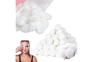 Lotbun 200 weiße runde Wattebällchen, kosmetische Wattebällchen，Watte Bälle