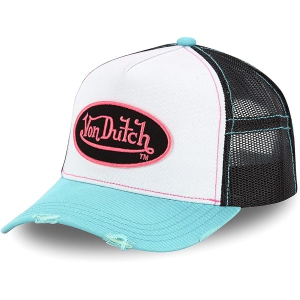 Von Dutch Miami Trucker Baseball Cap - Blu E Grigio Con Fenicottero Rosa - Uomo - 2