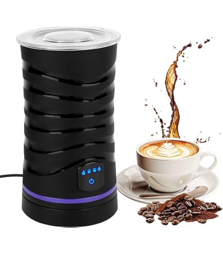 Elektrische melkopschuimer, 500 ml, hoge capaciteit van roestvrij staal, 4 -in-1 melkschuim voor warm en koud schuim, warme chocolade, draadloze melkreservoir