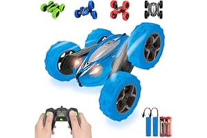 Pup Go Macchina Telecomandata 2.4GHZ, Inclusa 2 Batterie Ricaricabili, 4WD Radiocomandata Auto Giocattoli per Bambini 3 4 5 6 Anni, Auto Telecomando 360° RC Stunt Car, Regalo Bambino (Blu)