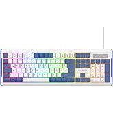 Everest KB-74 USB Rainbow Aydınlatmalı Q Membrane Multıemdya Gaming Oyuncu Klavyesi (Beyaz Mavi)