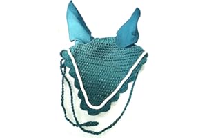 WILD RACE Wildrace - Velo per cavalli, cuffia per orecchie, maschera antimosche, retina, velo per mosche, uncinetto (coba, verde giungla, verde)