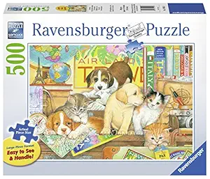 Ravensburger Pets on Tour 500 Large Piece Jigsaw Puzzle Format, Multicolor
