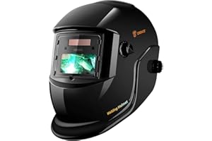 DEKO Careta Soldar de Color Verdadero, Grande Pantalla Grande Casco de Soldador Oscurecimiento Automático Energía Solar, Trabajar Largas Horas, Batería Intercambiable