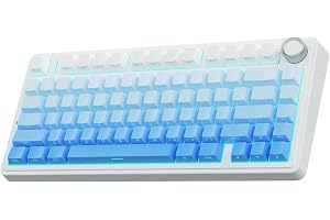 AULA F75 Mechanical Keyboard,75% Wireless Gaming Creamy Keyboards,Hot Swappable Custom Bluetooth Keyboard with Knob, BT5.0/2.4GHz/USB-C,RGB Backlit,Sounding-Switches PBT Keycaps- Gradient Blue