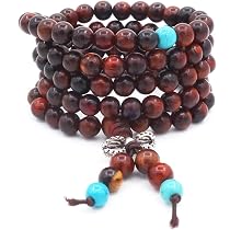 2 Bracciali Mala Buddha In Legno Naturale Millettia, Perline Da 8mm, Fatti A Mano, Spiritualit&agrave;
