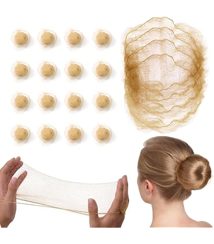 35 Unsichtbare Haarnetze – Braun, Elastisch, Dehnbar Bis 50 Cm, Nylon, Für Ballett, Flugbegleiter & Alltag