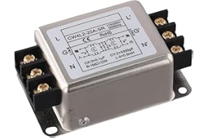 URPIZY CW4L2 Einphasen Zweistufiges Netzfilter 3A/6A/10A/20A SR Silber Industrie Elektronische Komponenten EMV Filter Kompaktes Design Vielseitige Anschlüsse Für Haushaltsgeräte Automatisierung(20A)