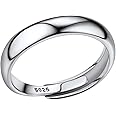 PROSILVER Sterling Silver Adjustable Open Ring, 4MM Width Wedding Band Thumb Ring with S925 Stamp -Send Gift Box