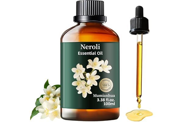 Huile Essentielle Fleur d'Oranger100ML, Neroli Huile Essentielle 100% Pure de Qualité Thérapeutique pour Diffuseur, Humidificateur, Massage, Skin, Bain aromatique,Fragrance pour Bougie