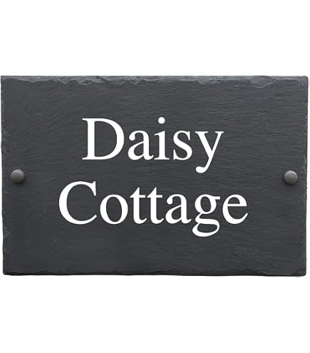 Contemporary Deep Engraved Modern House Slate Signs Horizontal Line