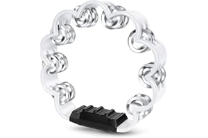 Flexzion Flower Tambourine - 8 Inch Handheld Percussion Instrument w/Metal Jingles & Ergonomic Grip - Small Tambourines for Adults, Kids, Church, Parties, & Musical Events (White)