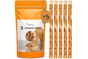 Miswak borste 5-pack – siwak – naturlig tandborste av siwak trä för vita tänder – vegansk och miljövänlig tandborstträ för skonsam tandrengöring – Salvadora Persica – TazarinLtd
