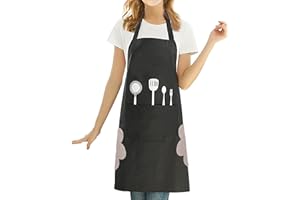 LSUO BAOFU Tablier De Cuisine avec 1Poches Réglable Chef Tabliers Professionnel Tablier pour Cuisine Familial Restaurant Barbecue Cuisson Cuisson Jardinage pour Homme Femme（noir）