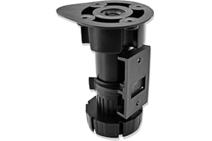 Mprofi MT Nóżki meblowe z regulacją wysokości 100-160 mm, czarne, plastikowe nóżki z klamrą cokołową, nóżki kuchenne, nóżki do mebli NP/4, 4 sztuki