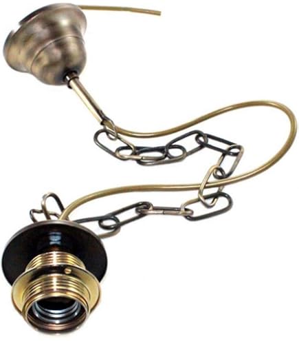 Kit luce in vetro bianco con portalampada ottone lucido attacco E27