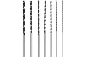 Träborrssats, 7 delar, ormborr 4, 5, 6, 7, 8, 10, 12 mm x 300 mm balkborr, lång träborr, träspiralborr för lövträ, plywood, t