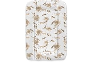 ALBERO MIO Wickelauflage 50 x 70 cm abwachbar Baby Wickelmatte Kommode Weiche Wickeltischauflage Folie PVC ÖKO-TEХ-zertifiziert (Boho Beige)