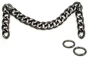 XIAZW DIY Schwere Klobige Aluminium Metall Geldbörsen Tasche Griff Riemen Kette Schultergurt, Handtaschen Umhängetasche Dekoration Kette, Tasche Zubehör Charms (Schwarz)