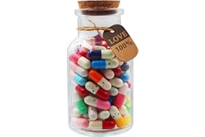 Mczcent Cápsulas con Mensajes en Una Botella, 100 Piezas Cápsula de Mensaje de Letra Cápsula Mensaje de Amor Cápsula, Pildoras Mensaje en una Botella para Regalo Novia, Regalo Novio, Amor o Amistad