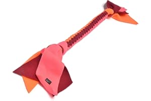 DogDirect London, DOG TUG TOY Tugger Tug Chase Rope SMALL: 45cm/17in, LARGE: 75cm/29in, Soft plaited Flexible FLEECE DOG TOYS Ideal FOR TRAINING, PUPPY PLAY, HAND MADE (Large, Orange) KAL4