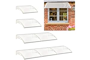 The Fellie Rain Canopy Door Canopy Awning Front Door Canopy for Outdoor Window Porch Shade Patio Roof Cover UV Protection, (Cream White/L120xW80xH23.8cm)