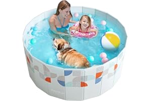 ‎XUDREZ XUDREZ Foldable Pool for Family Garden, Install-Free, Non-Inflatable Pool, PVC Pressure-resistant Plate, High Density Segregation, Thin-Walled Pool, Suitable for Family Pool, Pet Pool, 120 cm