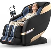 YONISEE 4D Massagesessel Ganzkörpermassage mit SL-Schiene, Sprachsteuerung | 11 Programme, Zero Gravity,16 Airbags, Beheizbar