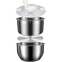 Centrifuga Insalata 6 In 1 In Acciaio - Asciuga E Taglia Senza Fatica - Foto 8