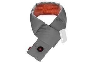 Comfytemp Bufanda Calentada con Power Bank 5000 mAh, Almohadilla Térmica de Cuello Recargable, Envoltura de Cuello Calentada para Hombres, Mujeres y Niños, Calentador de Cuello USB para al aire libre