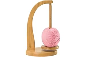 COLEXY Filato e portafilo in Legno, Legno Yarn Ball Holder, Supporto per Filato, Mandrini Porta Gomitoli in Legno di Quercia Naturale Porta Filati Rotanti, Dispenser per Filati, per Un Maglia all'Uncinetto
