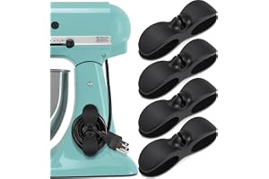 SisBroo Cord Organizer for Appliances, 4pcs Kitchen Appliance Winder Organizers, Holder Wrapper Appliances Stick on Pressure Cooker, Mixer, Blender, Maker, Air Fryer, Coffee