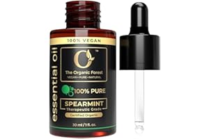 THE ORGANIC FOREST – VEGAN . PURE . NATURAL Organic Spearmint Oil for Skin and Body Massage | Spearmint Essential Oil for Aromatherapy | Spearmint Oil for Facial Hair |