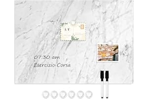 DOLLAR BOSS Lavagna magnetica, lavagna magnetica da parete 30 x 40 cm, lavagna magnetica Memoboard stampata con 6 magneti, 2 penne