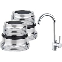 Alicer 2pcs Wasserhahn Adapter, M18 - M22 Aussengewinde Wasserhahn 