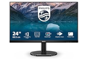 PHILIPS MONITORS Philips 242S9JAL - Monitor Full HD da 24 pollici, AdaptiveSync, altoparlanti (1920x1080, 75 Hz, VGA, HDMI, DisplayPort, hub USB), colore nero