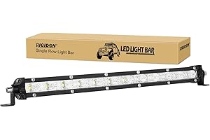 RIGIDON Barra Led Fuoristrada, 12V 24V 13 Pollici 33cm 60W Singola Fila Sottile Barra Luce Led,Flood Combo Per Auto Trattore Camion SUV UTE ATV Barca 4x4 Veicoli Offroad, Faretti Fendinebbia