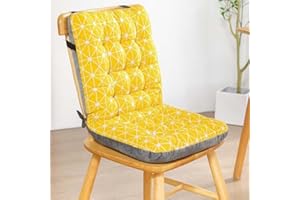 JORTUIO Cuscini per Sedie con Schienale , Ispessimento Cuscino di Seduta Ergonomico con Nastri,Sfoderabili/lavabili,Antiscivolo Cuscini per Sedie da Esterno /Cucina/ Giardino ( Color : Y , Size : 33x42x45cm )