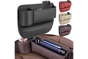 Starnearby Organiseur Latéral pour Siège de Voiture, Boîte de Rangement avec Porte-Gobelet, Poche pour Espace Avant