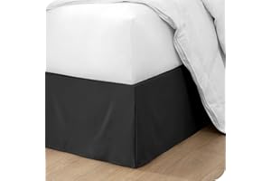 OMIREL Rivestimento per Giroletto Matrimoniale Vestiletto Matrimoniale Coprirete Singolo Gonna da Letto Plissettata in Poliestere Mantovana Giroletto,Nero,120 * 200+35cm