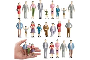 XURJUMI 20 Mini Figurines de Personnes en Plastique Maquettes de Trains à l'Échelle 1:50 Peintes Architecturales Petites Personnes Miniatures Jouet Personnes Assises Debout