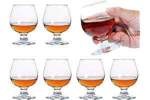 SOOPIISO Vasos de chupito de 150 ml, juego de 6 vasos de chupito de coñac, vasos de chupito transparentes, mini vasos de brandy