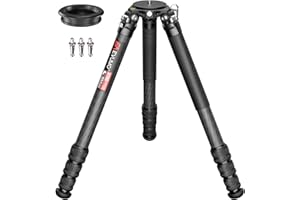 EVUMO Trépied d'appareil Photo 165cm, 10x Trépied d'appareil Photo en Fibre de Carbone avec Un diamètre de Tube de 40mm, Trépied d'appareil Photo pour DSLR Voyage, Clous en INOX, Transport 40kg