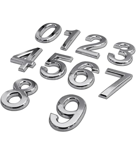 INCREWAY Lot De 10 Numéros De Boîte Aux Lettres Autocollants De 5 Cm De 0 à 9 Pour Maison, Restaurant, Boîte Aux Lettres (doré
