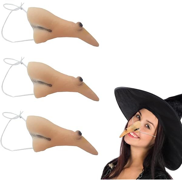 Boland 74503 – Nez de sorcière en silicone et polyester avec élastique pour le maquillage, le carnaval, les soirées à thème