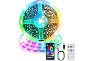 PSTAR Paski świetlne LED 3 m, paski świetlne z pilotem zdalnego sterowania Smart App, synchronizacja muzyki, dla telewizorów 45-65 cali, podświetlenie telewizora USB LED do dekoracji świątecznych pokoju