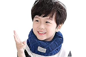 LONTG Schal Junge Mädchen Strickschal Herbst Winter Schlauchschal Einfarbiger Rundschal Gestricktes Halstuch Weiche Warme Kinderschal Outdoor Spielen Loop Schal Kinder Halswärmer Scarf als Geschenk